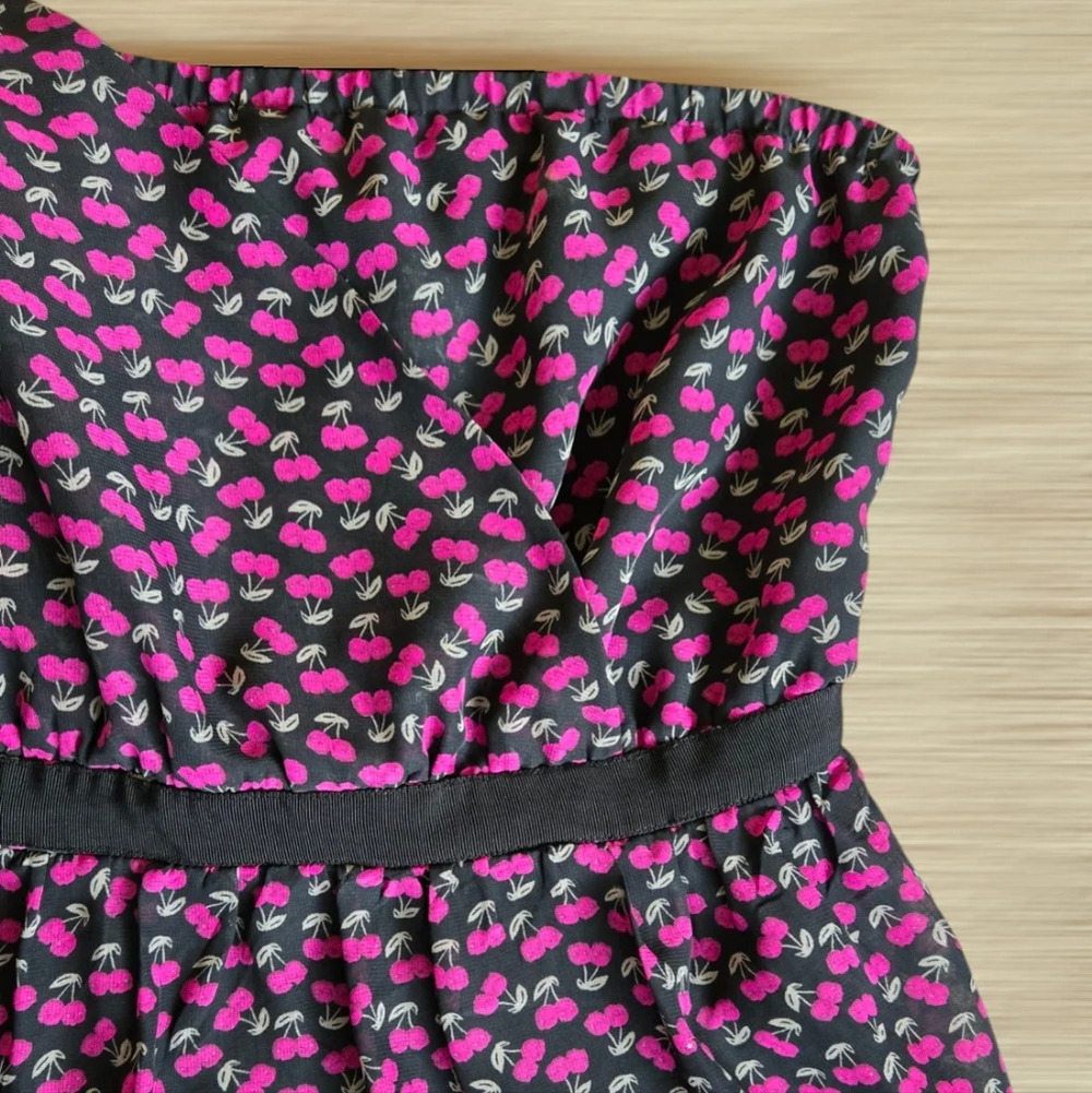 BeBop cherry print one shoulder mini dress Y2k Style - Picture 2 of 10